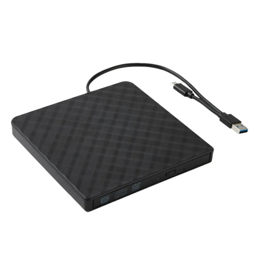 External CD DVD Drive with USB 3.0 and USB-C Plug and Play Burner Reader for Windows Linux iOS Mac Speed 8x DVD 24x CD