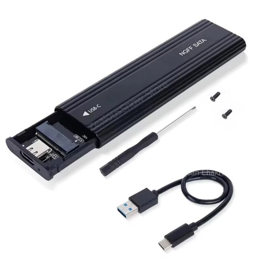 Externí hliníkové pouzdro pro NVMe M.2 SSD 2230/2242/2260/2280 USB-C 10Gbps Adaptér Typ A+C Kompatibilní s M klíčem a M+B klíčem