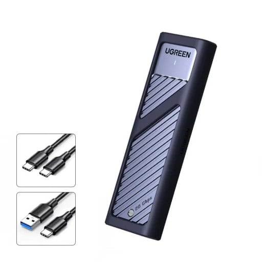 Externí pevný disk USB 3.2 Gen2 8 TB Hliníkové tělo NVMe i SATA Podpora M Key Tmavě modrý Pro notebook i mobilní telefon Přenosné úložiště