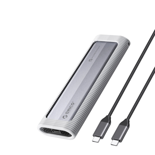 Externí pevný disk USB-C Rychlost 10 Gb/s Kapacita 8 TB Pro NVMe PCIe M.2 SSD M-Key Kabel 30 cm Stříbrný Přenosné úložiště k notebooku i PC