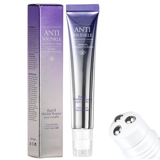 Eye Cream Against Wrinkles in Roller 20 g Hydrating Care with Hyaluronic Acid Firming Anti-Ageing Eye Care