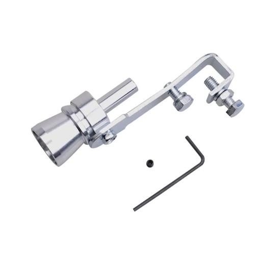 Ezüst turbo síp M 102,4 × 24,5 mm Univerzális turbóhang szimulátor alumínium síp tuning kiegészítő járművekhez