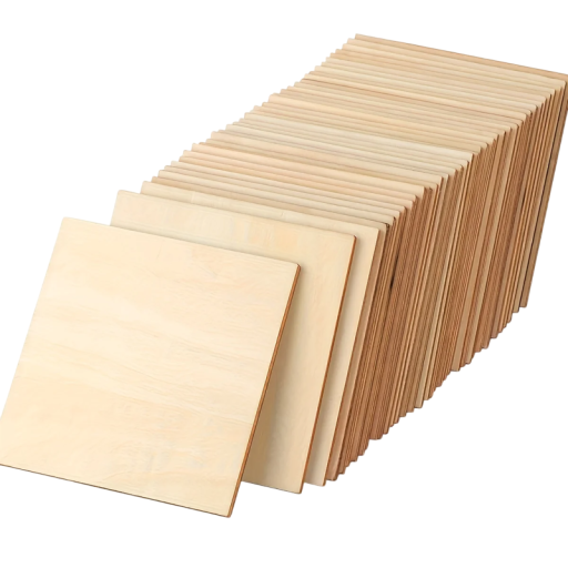 Fa kézműves négyzetek 10 db 10,2 x 10,2 cm vastag 2 mm barkács dekorációs tányérok festéshez gravírozáshoz pirográfiai kivágásokhoz