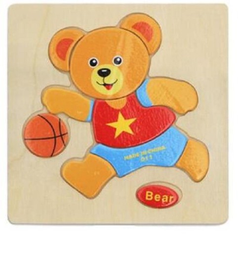 Fa puzzle egy állattal