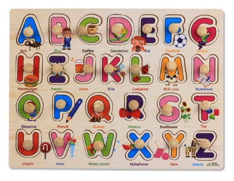 Fa puzzle gyerekeknek - ábécé