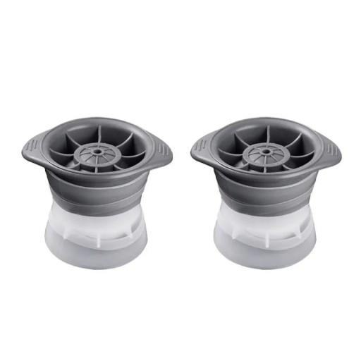 Fabricante de bolas de gelo em silicone 109×79×85 mm 2 pcs Forma redonda grande para gelo para whisky Utensílio de cozinha de congelação
