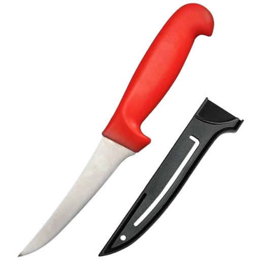Faca de desossa de cozinha 12,7 cm Aço inoxidável Cabo vermelho Faca de chef profissional para desossar carne