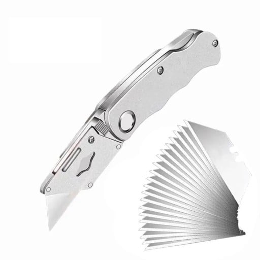 Faca dobrável de 15 cm com 10 lâminas de substituição Faca de corte para cartão Faca de papel de parede para tapetes Faca de hobby para bricolage