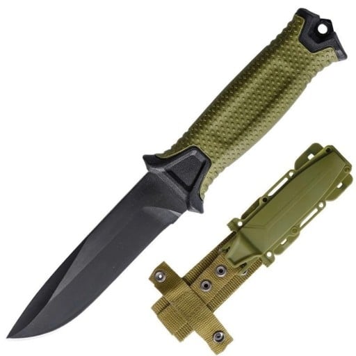 Faca multifuncional para exterior 25 cm Lâmina em aço inoxidável com estojo Faca táctica para a natureza Camping Caminhadas Sobrevivência Equipamento