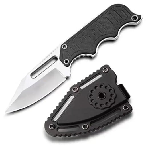 Faca pequena em aço inoxidável com estojo 12 cm Faca de bolso para atividades ao ar livre Camping Caminhadas Sobrevivência Lâmina afiada Ferramenta