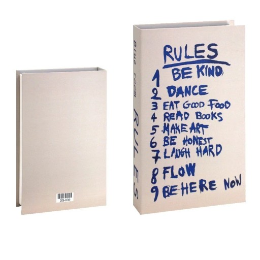 Fake Book Decoration Rules Be Kind Non-Opening Book Prop Beige Modern Design with Text Stylish Home Accessory