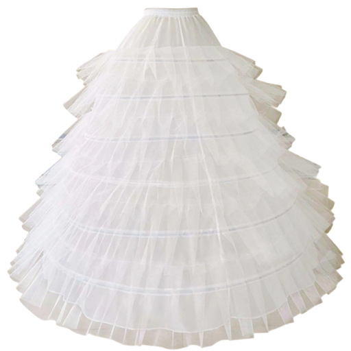 Falda interior para vestidos de novia y de gala de 6 aros con tul Cintura elástica 60–100 cm Falda blanca para dar volumen a vestidos largos
