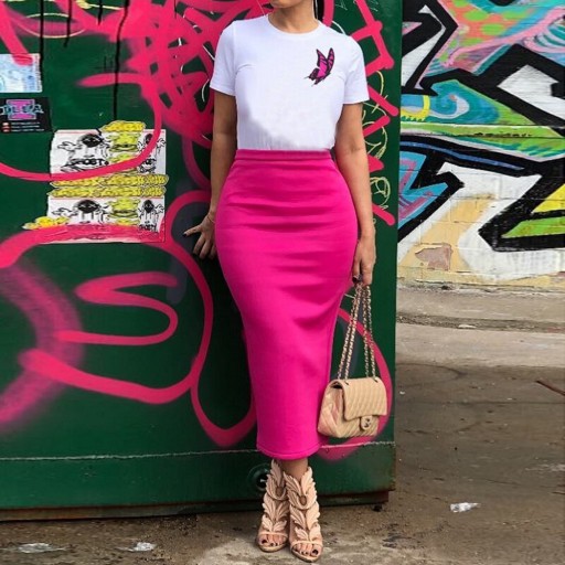 Falda midi de tubo para mujer G145