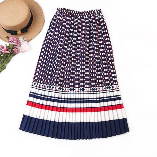 Falda plisada de mujer con estampado