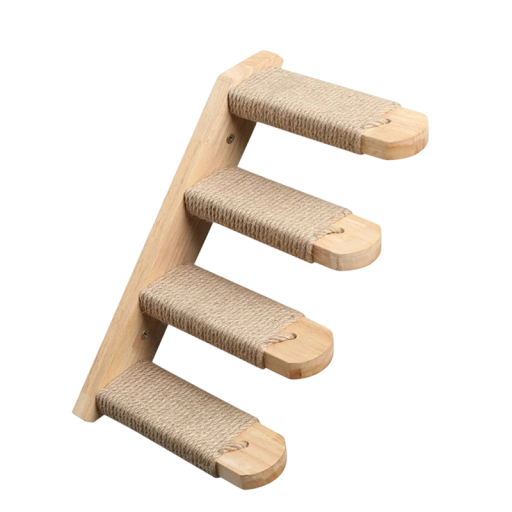 Fali függőmászó létra macskáknak 22 x 40 cm Fa kaparó sisal szálakkal Mászóeszköz és játék házi macskák számára