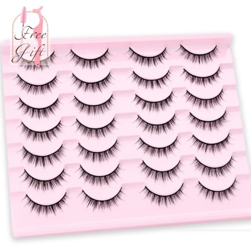 Falsche Wimpern, 14 Paar, natürliche Wimpernverlängerung, Volumen, 3D, künstliche Wimpern, selbstklebende künstliche Wimpern