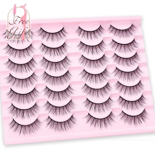 Falsche Wimpern, 14 Paar, natürliche Wimpernverlängerung, Volumen, 3D, künstliche Wimpern, selbstklebende künstliche Wimpern