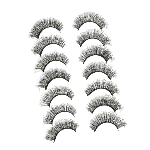 Falsche Wimpern, 7 Paar, natürliche Wimpernverlängerung, Volumen, 3D, künstliche Wimpern, selbstklebende künstliche Wimpern