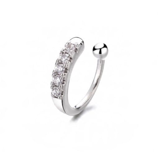Falscher Nasenpiercing ohne Piercing 1 Stück Offener Ring mit Zirkonen 8 mm Clip für die Nase und Ohrknorpel