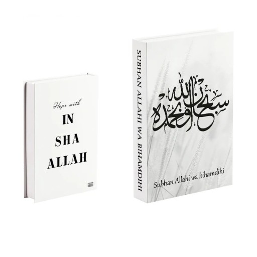 Falsches Buch Öffnendes dekoratives Buch mit Stauraum Geheime Box Subhan Allah wa bihamdihi Modernes Design