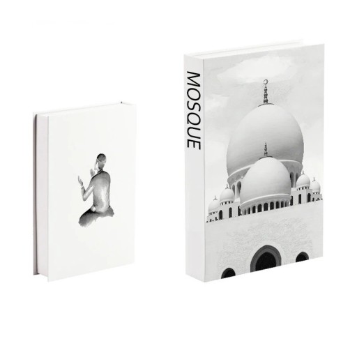 Falsk bog Åbning dekorativ kasse med opbevaringsplads Design MOSQUE motiv moske boligdekoration bibliotek