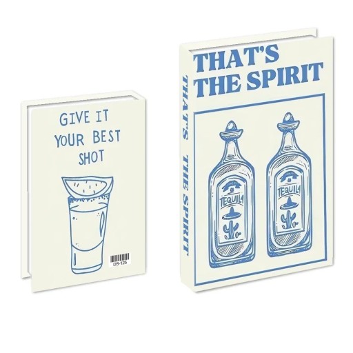 Falsk bog dekoration Uåbnet bogdummy Vintage design Tequila stil boligtilbehør til hylden i stuen