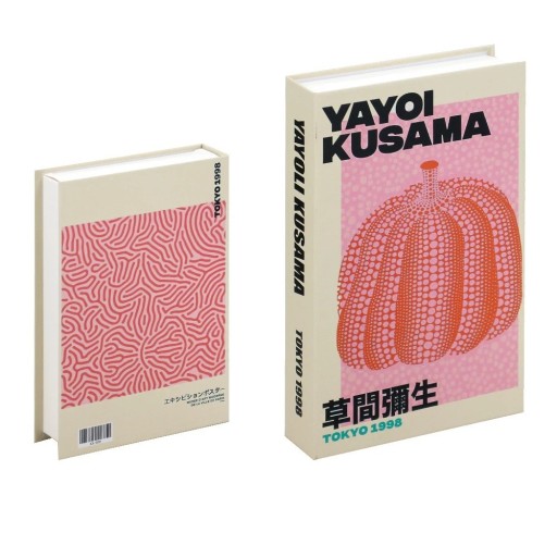 Falsk bok dekoration Modern konst design icke öppningsbar bokmodell Rosa orange motiv stilfull inredningsdetalj