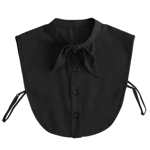 Falsk krage för kvinnor Elegant avtagbar damkrage med slips Dekorativ krage för tröja, blus eller klänning Snygg modeaccessoar