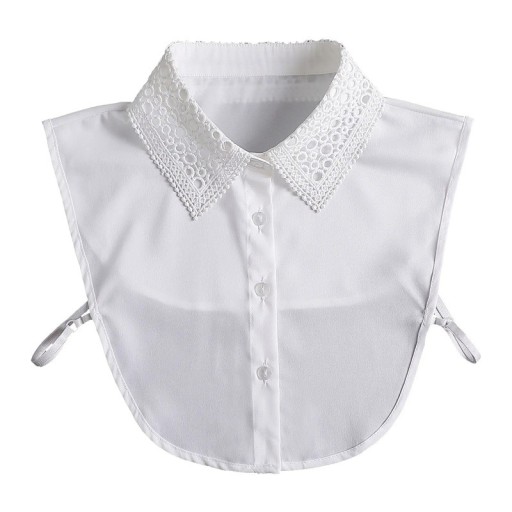 Falsk krage för kvinnor, vit spets. Elegant avtagbar spetskrage för en tröja, blus eller klänning.