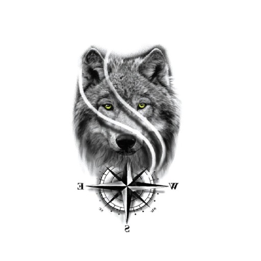 Falso tatuagem lobo