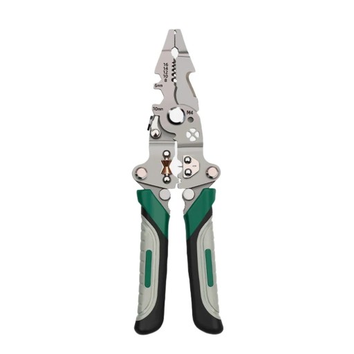 Faltbare Abisolierzange 20,5x6 cm Multifunktionale Windenpresszange für Elektriker Schneiden von Drähten Ergonomischer Griff