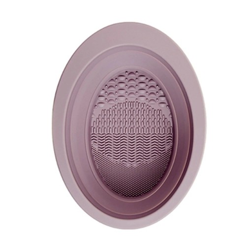 Faltbare Reinigungsschüssel für Make-up-Pinsel, 14,5 x 10,5 cm, Silikon-Ei-Reinigungswerkzeug, Kieselgel, tragbarer Helfer für die Kosmetikpflege von Frauen