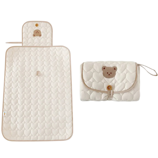 Faltbare Wickelauflage 70x54 cm Wasserdichte Matratze für Babys Little Bear Ersatzbezug 25x20 cm Reisebettwäsche