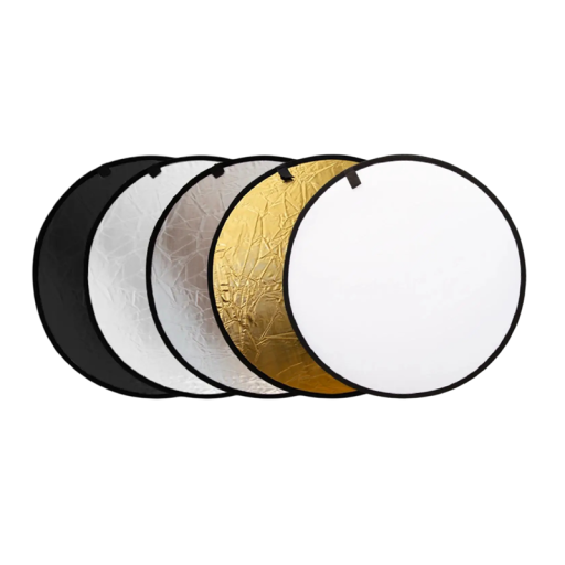 Faltbarer runder Fotoreflektor 5-in-1 30 cm Mehrscheiben-Diffusor für Fotostudio und Außenbereich Tragbarer Reflektor mit Tragetasche