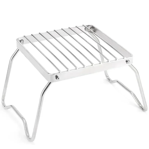 Faltbarer Topfhalter aus Edelstahl zum Kochen im Freien, tragbarer Herdständer, stabile Konstruktion, Camping, Wandern