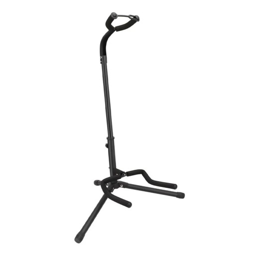 Faltbarer tragbarer Universal-Gitarrenständer mit einstellbarer Höhe Metallständer mit Anti-Rutsch-Oberfläche Stabiler Halt Farbe: Schwarz
