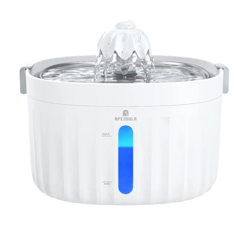 Fântână pentru pisici, 2 l, bol automat pentru apă din oțel inoxidabil, filtru în 6 etape, 4 jeturi de apă, funcționare silențioasă, apă potabilă curată, ștecher UE