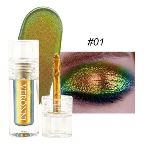 Fard de pleoape lichid schimbător cu efect multichromatic Chameleon luciu intens Pigment metalic de lungă durată