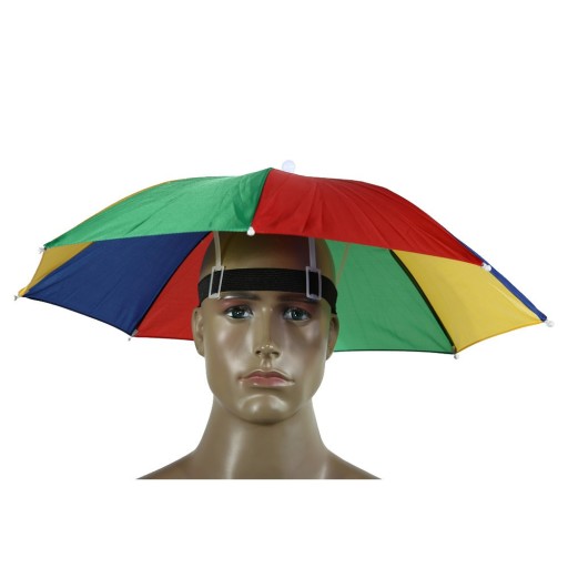 Farebný dáždnik na hlavu