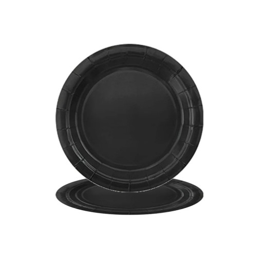 Farfurii de hârtie 10 buc 17,8 cm farfurii de hârtie de unică folosință farfurii negre pentru servirea gustărilor petreceri sărbători servire