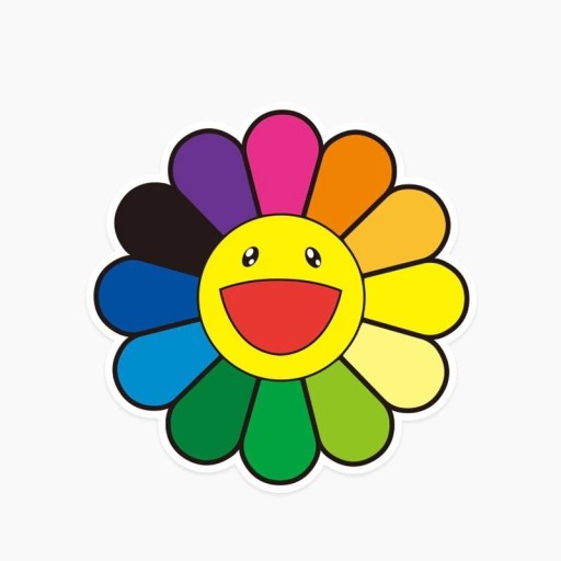 Färgglad blomma klistermärke