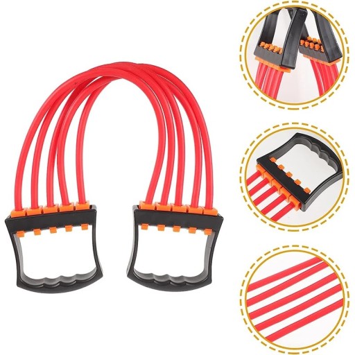 Färgglada bröst- och armförlängare med 5 gummiband för helkroppsträning hemma