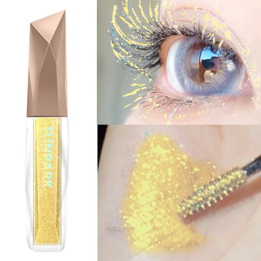 Farverig glittermascara for volumen og forlængelse af øjenvipper med en strålende effekt, langvarig brug for udtryksfuld og original makeup