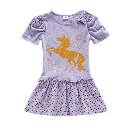 Farverig pigekjole N80