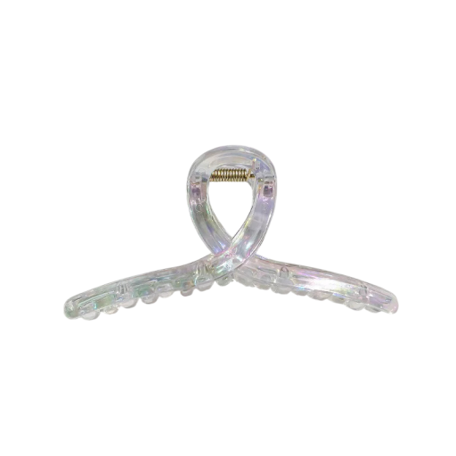 Fascetta da donna di lusso per capelli Fascetta trasparente olografica a arco Fermaglio rigido per tutti i tipi di capelli Accessorio elegante