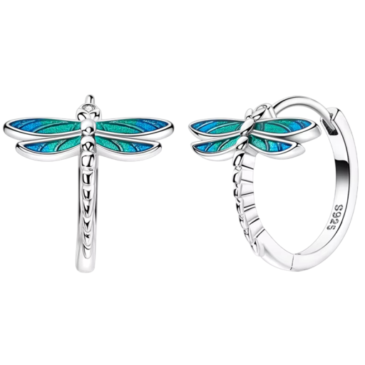 Fascinating Dragonfly Earrings 925 Silver for Women Symbol of Hope, Renewal, Happiness and Lightness in Delicate Design