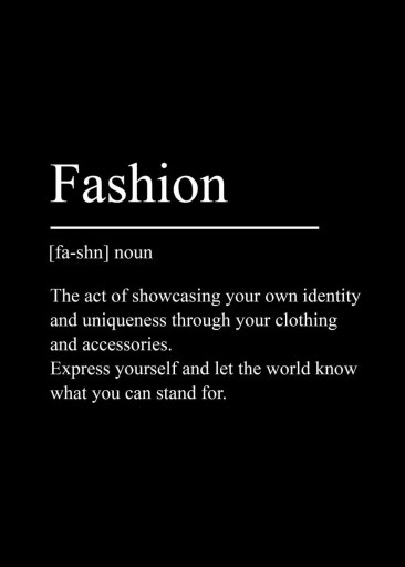 Fashion Wall Poster with Text Definition 30 x 40 cm Canvas Print Black and White Minimalist Unframed Interior Decoration