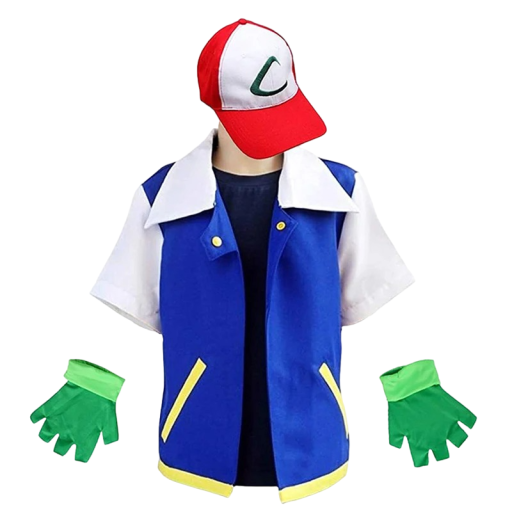 Fato Ashe de Pokémon Fato para crianças Cosplay Ashe de Pokémon Fato de Carnaval Fato de Halloween Fato Infantil