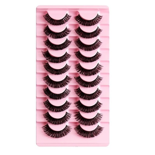 Faux cils dramatiques 10 paires Cils en fausse fourrure avec bande