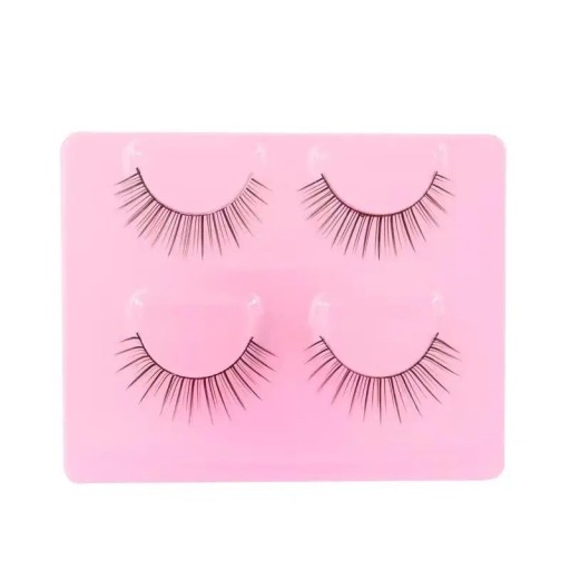 Faux cils fins 2 paires Cils en fibres synthétiques avec bande Cils en vison